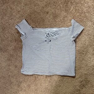 PacSun Black and White Striped Crop Top